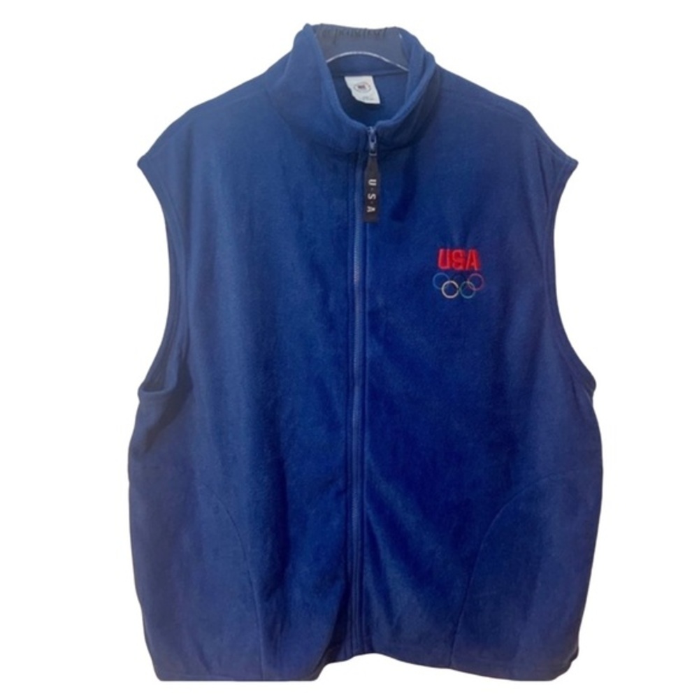 Unisex United States Olympic Committee Fleece Zip Front Embroidered Vest